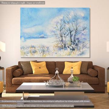 Πίνακας σε καμβά Χειμερινό τοπίο, Winter landscape