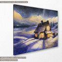 Canvas print  Wooden house in winter mountains, side