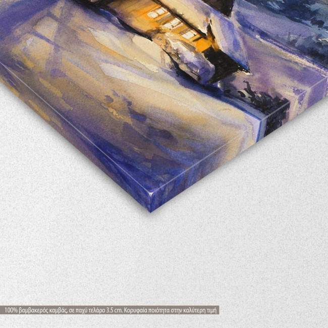 Canvas print  Wooden house in winter mountains, detail