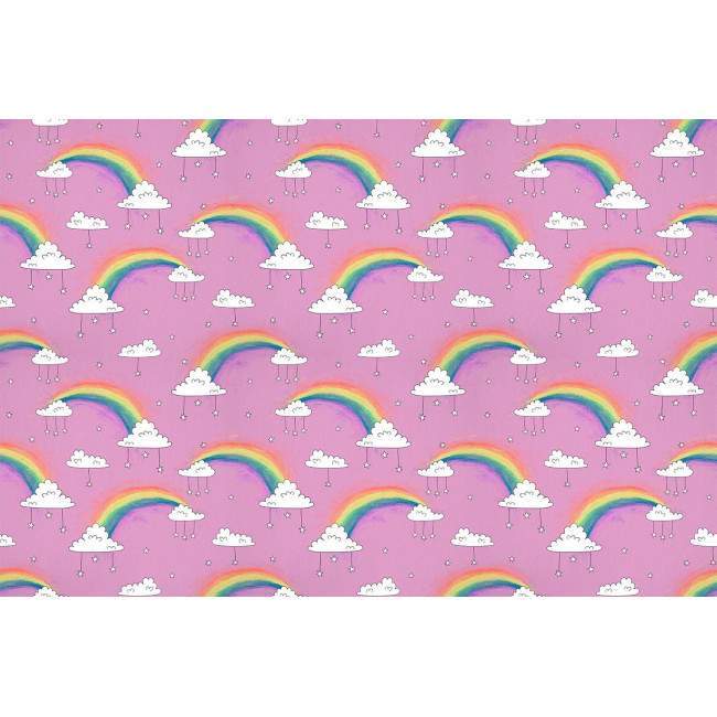 Wallpaper Rainbows and clouds (pink), pattern