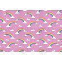 Wallpaper Rainbows and clouds (pink), pattern