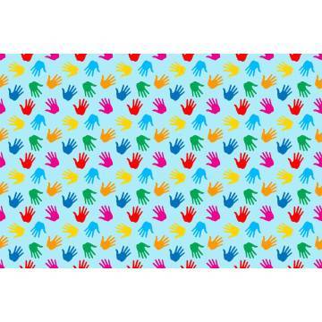 Wallpaper Print of hands (blue), pattern 2