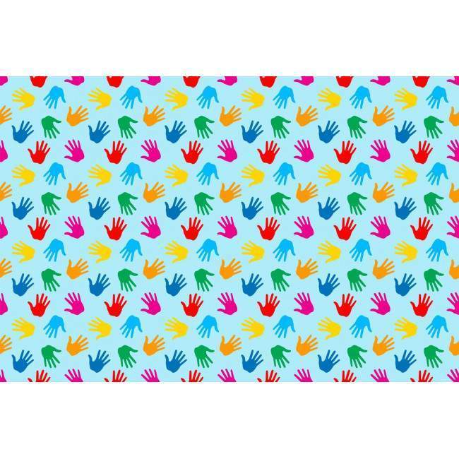 Wallpaper Print of hands (blue), pattern