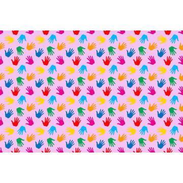 Wallpaper Print of hands (pink), pattern 2