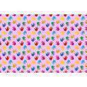 Wallpaper Print of hands (pink), pattern