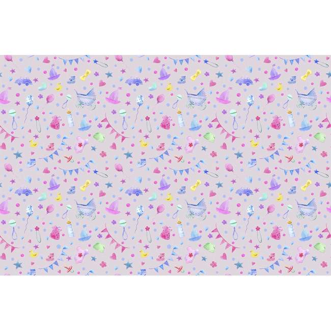 Baby room (girly), ταπετσαρία τοίχου με μοτίβo