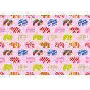 Wallpaper Colorful elephants (pink), pattern