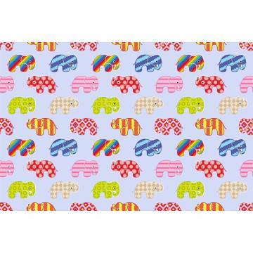 Wallpaper Colorful elephants (blue), pattern 2