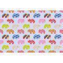 Wallpaper Colorful elephants (blue), pattern