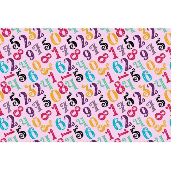 Number background (roz), ταπετσαρία τοίχου με μοτίβo