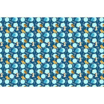 Wallpaper Blue animals, pattern 2