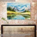 Canvas print Lake at mountain, Lake with Mountains