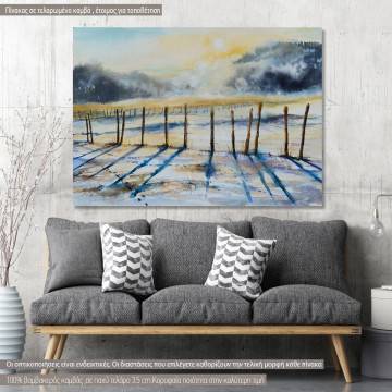 Canvas print Snowy landscape, Cold winter day
