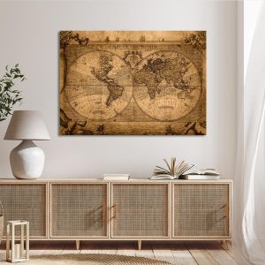 Canvas print Retro world map Framed canvas View 1 2