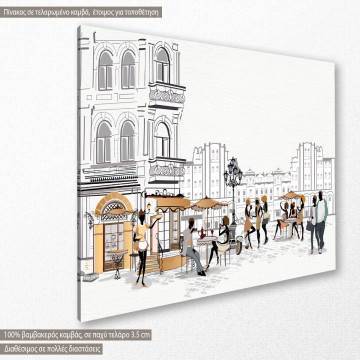 Πίνακας σε καμβά Street cosy Καμβάς τελαρωμένος Όψη 1 2