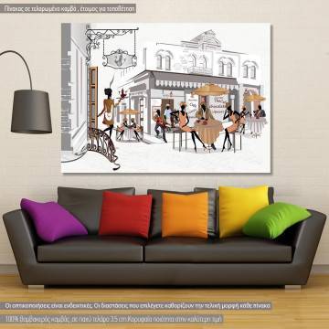 Canvas print Street cafes