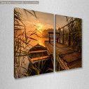 Canvas print Sunrise by the lake, two panels, side