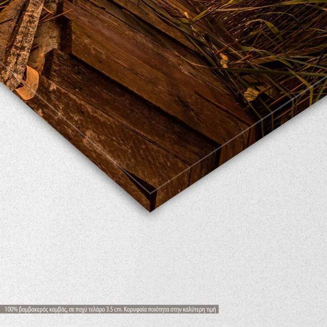 Canvas print Sunrise by the lake, two panels, detail