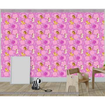 Wallpaper Pink animals, pattern