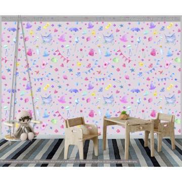 Ταπετσαρία τοίχου Baby room (girly), μοτίβο