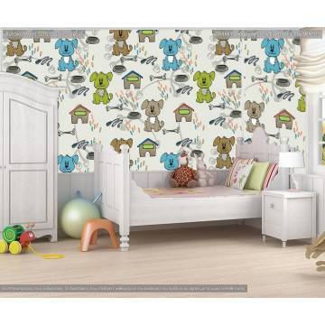 Wallpaper Hand drawed dogs, pattern