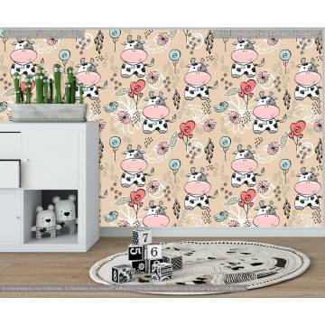 Wallpaper Hand drawed  cows, pattern