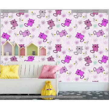 Wallpaper Hand drawn cats (girl), pattern