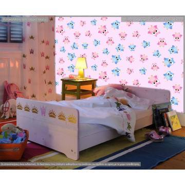 Ταπετσαρία τοίχου Cute owls (pink), μοτίβο