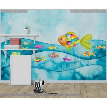 Ταπετσαρία τοίχου Colorfull fishes