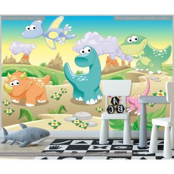Ταπετσαρία τοίχου Cute dinosaurs