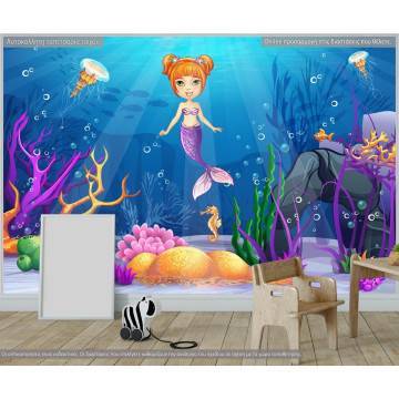 Ταπετσαρία τοίχου Mermaid in the sea