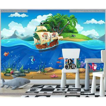 Ταπετσαρία τοίχου Black pearl sailing