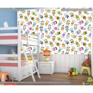 Wallpaper Colorfull children, with pattern