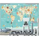 Wallpaper Map with animals