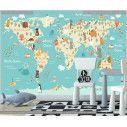 Wallpaper Map with animals