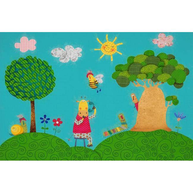 Wallpaper Scenery and animals with patterns