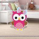 Owl girly  wooden figure printed
