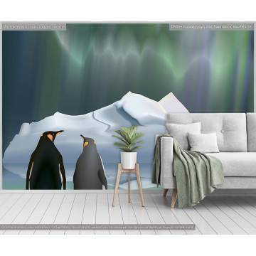 Wallpaper Penguins in a row