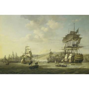 Ταπετσαρία τοίχου Anglo-Dutch fleet in the bay of Algiers by N. Baur 2