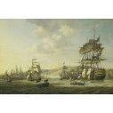Wallpaper Anglo-Dutch fleet in the bay of Algiers by N. Baur