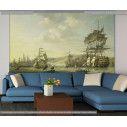 Wallpaper Anglo-Dutch fleet in the bay of Algiers by N. Baur