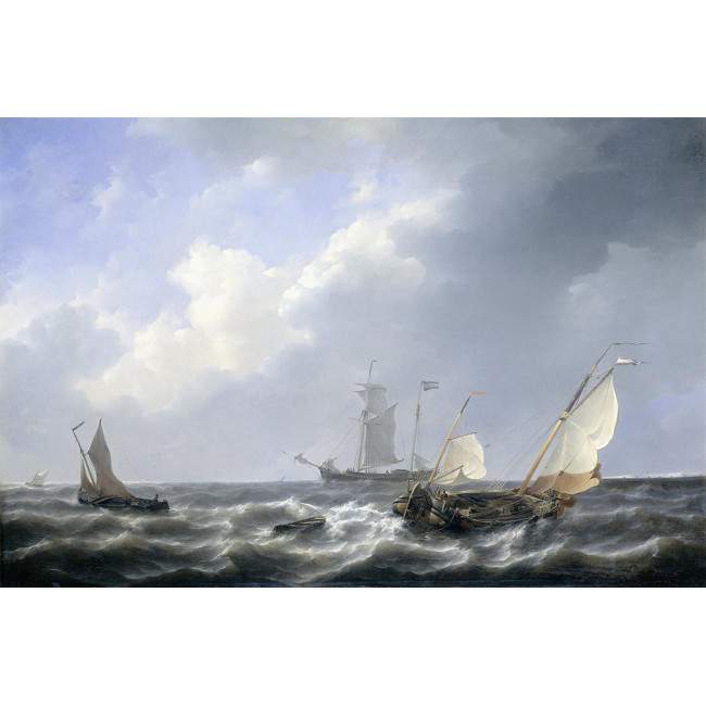 Wallpaper Seascape from the Zeeland waters by P. J. Schotel