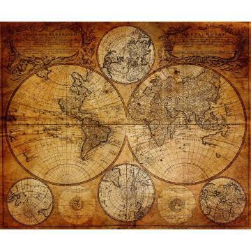 Wallpaper World map vintage II 2