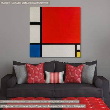 Canvas print Composition with red, blue and yellow, Mondrian P.