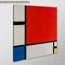 Canvas print Composition with red, blue and yellow, Mondrian P., side