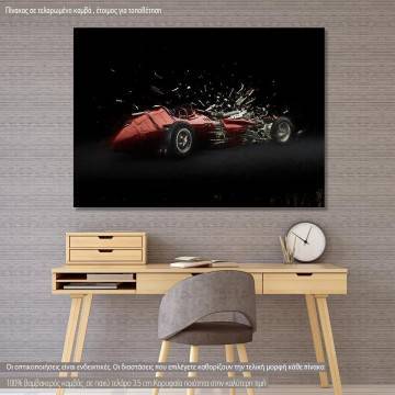 Canvas print Vintage red car painting