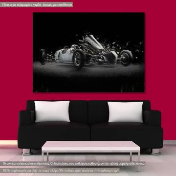 Canvas print Vintage racing car painting