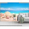 Ταπετσαρία τοίχου  Seashells on sand beach