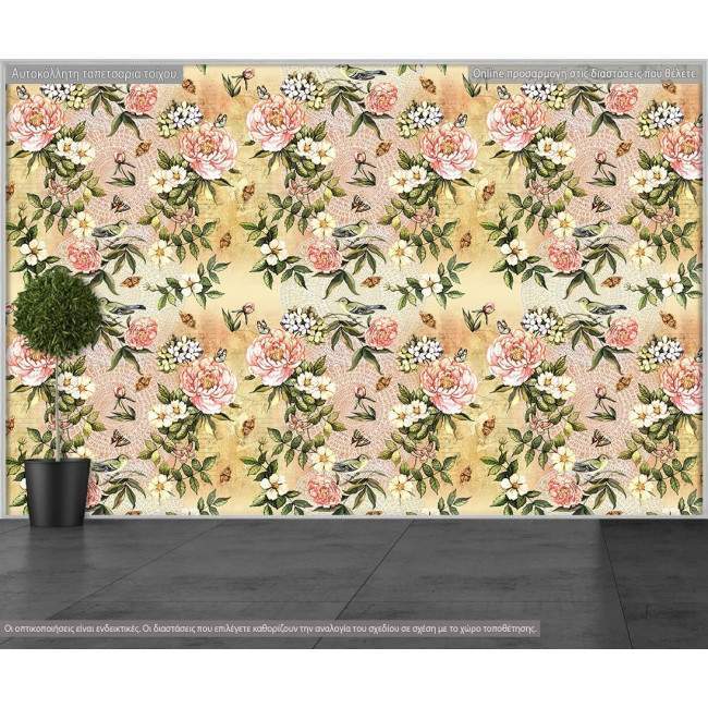 Ταπετσαρία τοίχου Floral pattern, μοτίβο