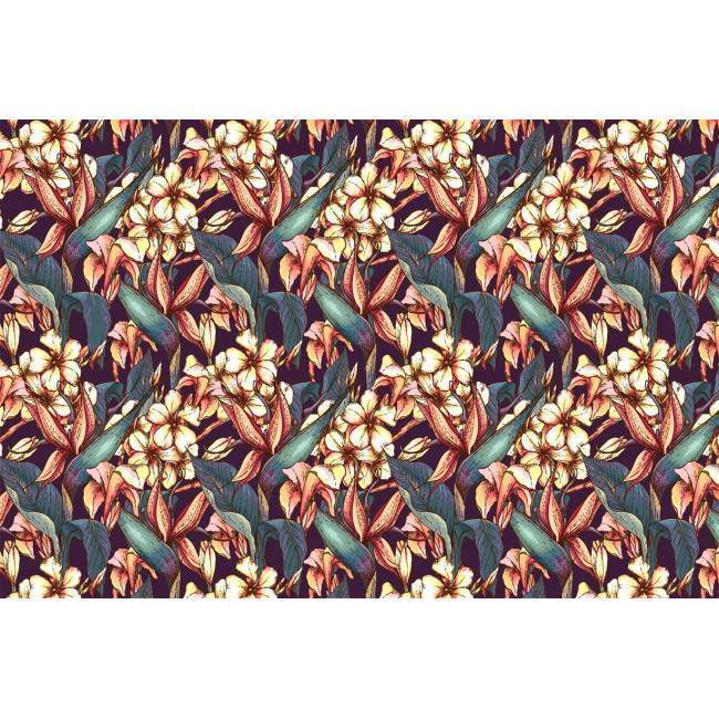 Wallpaper Tropical exotic flowers, pattern